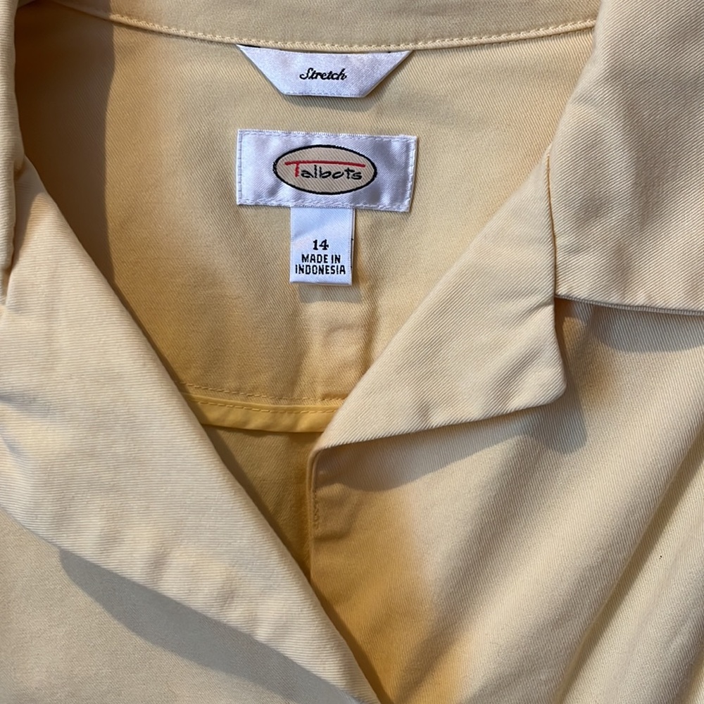 Yellow twill Talbots jacket - Picture 2 of 3